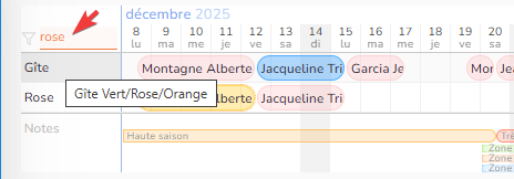 calendrier détaillé