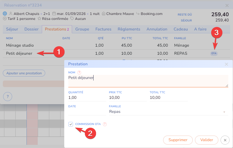 commission sur prestation