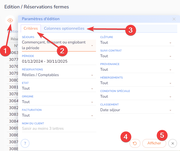 Critères des éditions