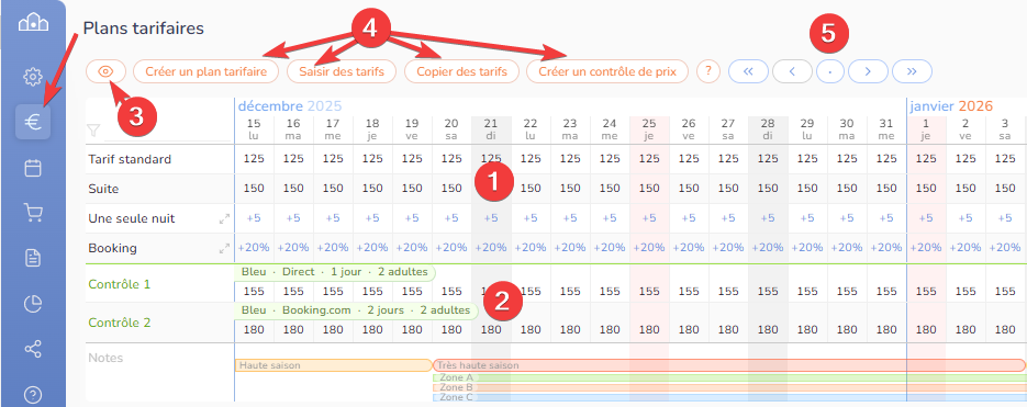 Grille des tarifs Grille des tarifs