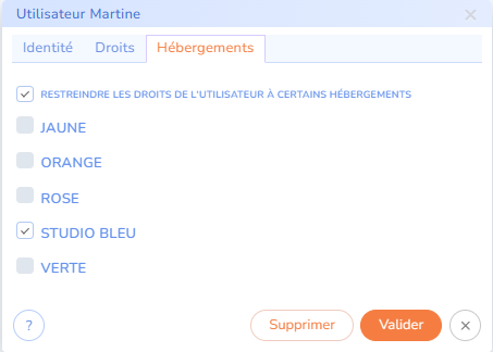 Restrictions d'accès aux hébergements