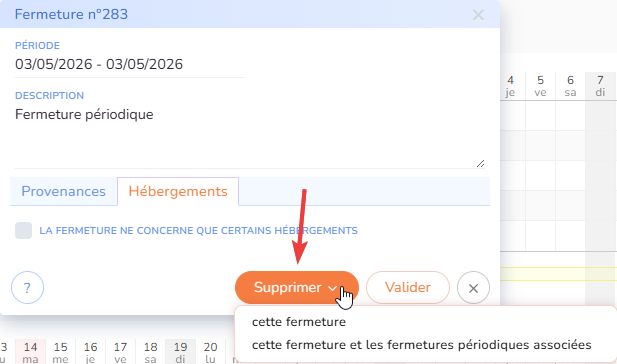 fermeture périodique