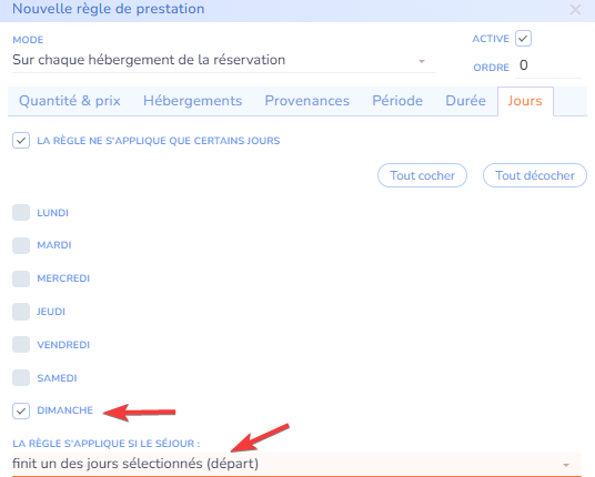 départ le dimanche départ le dimanche