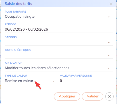Tarif par personne
